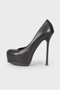Leather stiletto heels