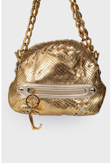 Gold textured leather bag