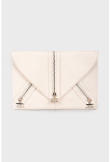 Cream clutch zippered bag