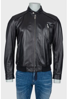 Men\'s leather jacket with skull on back