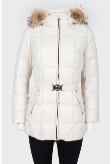 Short down jacket with a hood
