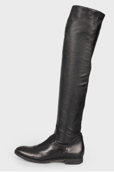 Low -heeled leather boots