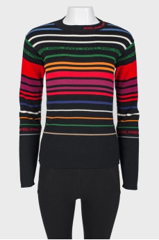 Striped sweat with an effect inside out