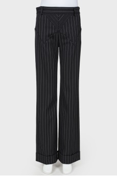 Striped wool trousers