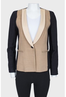 Jacket with leather lapels