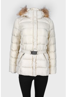 Short down jacket with  hood