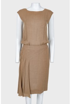 Sand-colored fitted dress