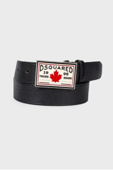 Belt with brand logo buckle