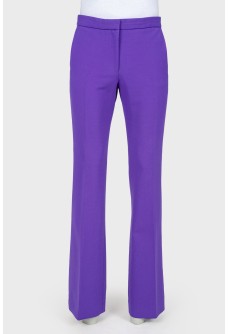 Violet flared trousers with arrow