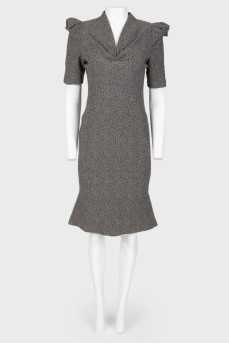 Tweed dress with ruffles