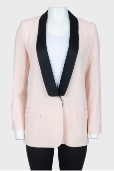 Pink jacket with black lapels