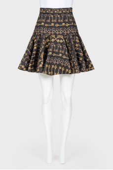 Key print skirt