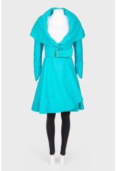 Blue coat with wide collar