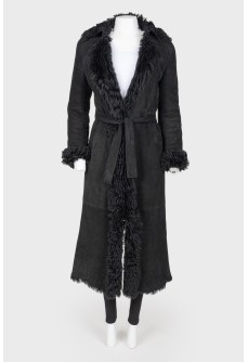 Sheepskin coat on fur