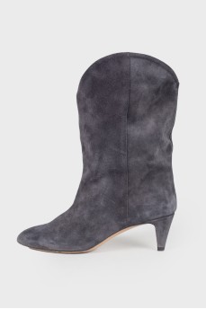 Suede ankle boots with low heels