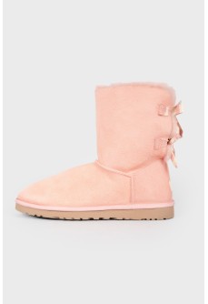 Pink suede felt boots