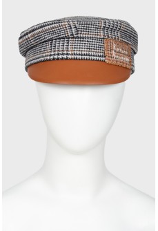 Cap with check print