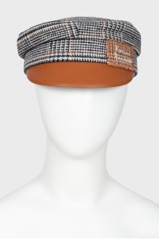 Cap with check print
