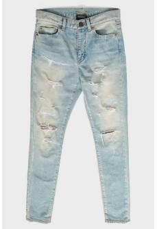 Ripped and distressed effect jeans