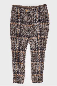 Wool tweed trousers