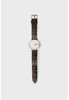 Watch with leather strap