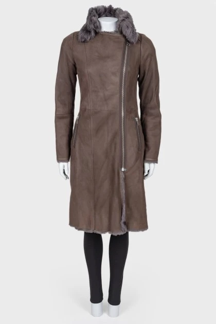 Sheepskin leather coat