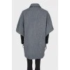 Cape with short sleeves in wool