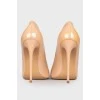 Patent beige heels 