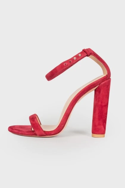 Suede raspberry sandals