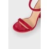 Suede raspberry sandals