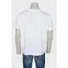 Men's white printed T-shirt