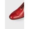 Red leather brogs