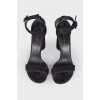 Suede sandals with massive heels