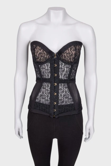 Black corset with lace