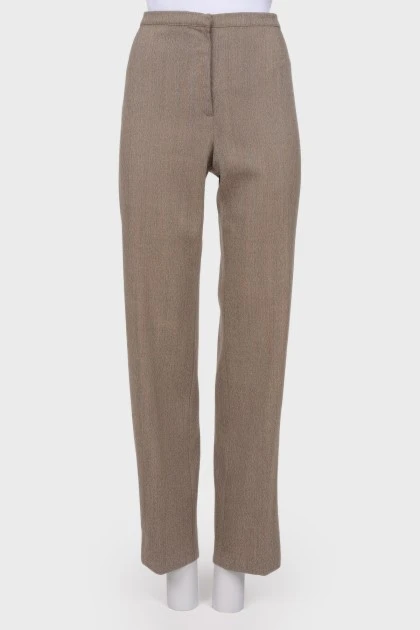 High-waisted trousers made of wool