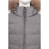 Children's gray down jacket with a hood