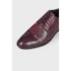 Combined leather burgundy shoes
