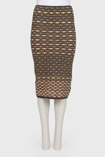 Textured skirt with lurex