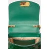 Leather emerald bag with tag