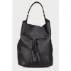 Leather bag with tassels
