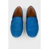 Slip-ons with embossed leather