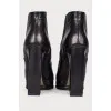 High -heeled leather boots