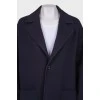 Black and blue wool coat