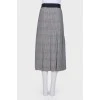 Checkered skirt with slits