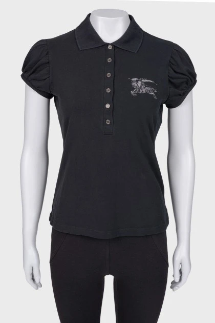 Black T -shirt with application