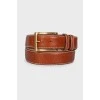 Stitched leather belt