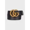 Belt with logo buckle