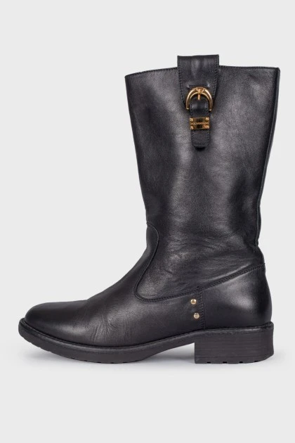 Boots with gold-tone hardware