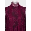 Lace dress with velvet inserts
