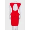 Red peplum dress